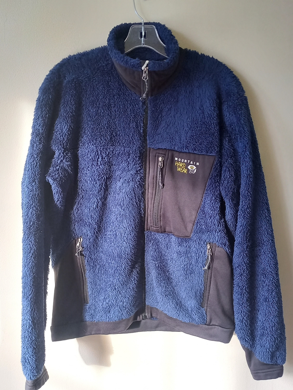Mountain Hardwear Men's Navy Plush Fleece Jacket with Contrast Panels